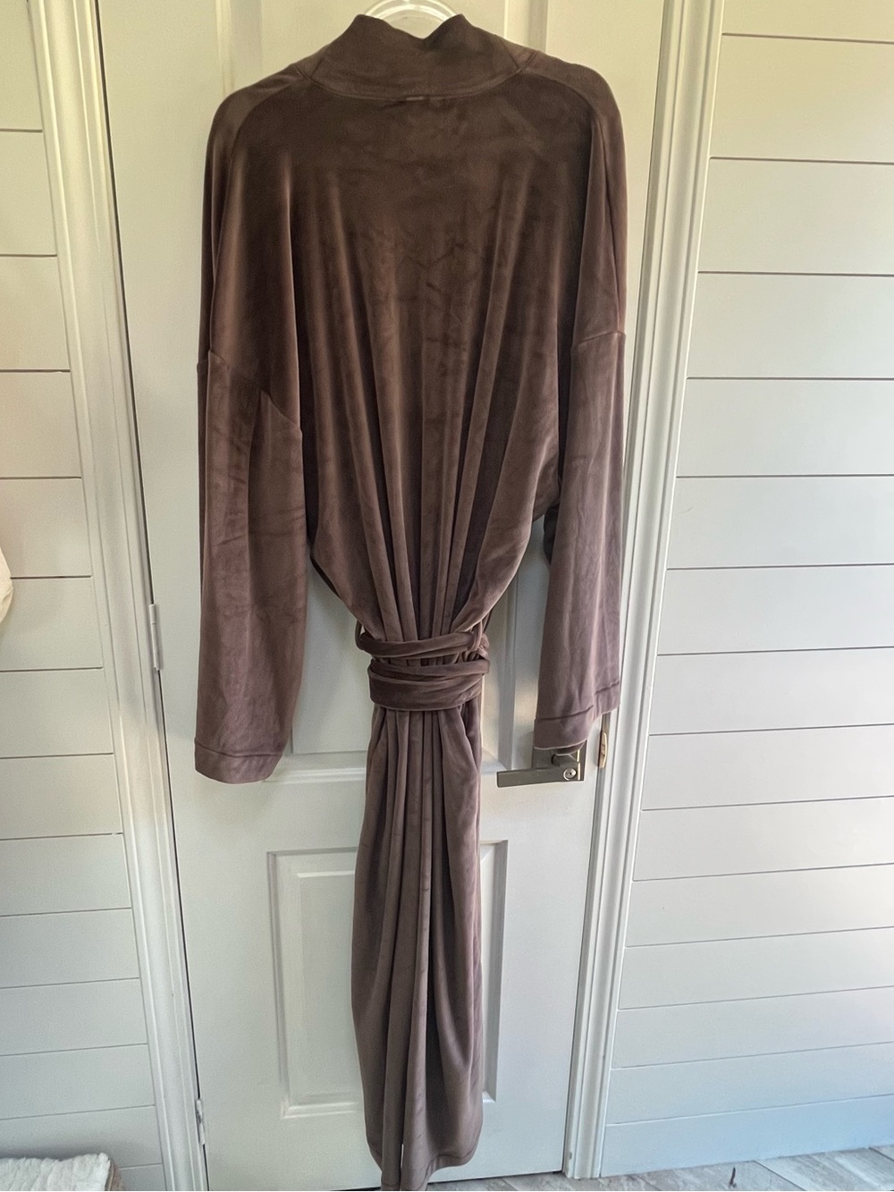 SKIMS Plush Brown Velour Wrap Robe SZ L - Picture 3 of 7